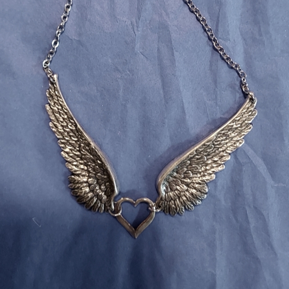 Wings w/Heart Necklace